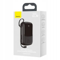 Повербанк Baseus 20000 mAh 22,5 W с LED дисплеем + провод и шнурок черный