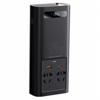 Автомобильный инвертор Baseus Super Si Power 500W (220V CN/EU) Черный