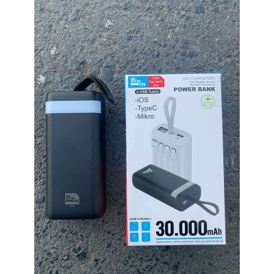 Мощный внешний аккумулятор с проводами Power Bank 30000 mAh PALEON  